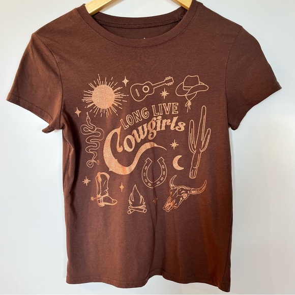 Wound Up Short Sleeve Graphic Tee Country Long Live Cowgirls XS - Picture 1 of 4
